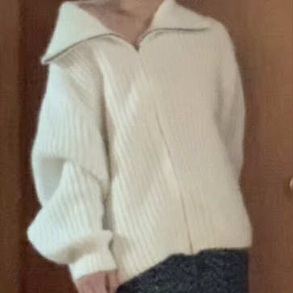 White Cardigan by H&M With Zip | Size XL - Picture 1 of 2
